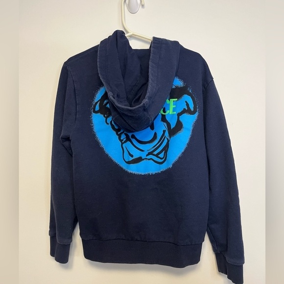 Versace Navy Blue Graphic Zip Sweatshirt Sz 8A 128 cm - Picture 4 of 16